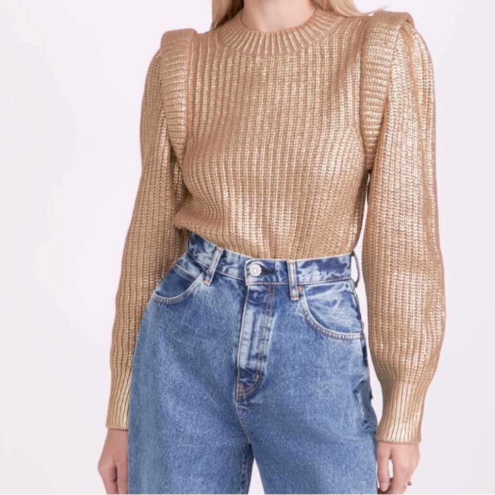Ulla Johnson Victoire Pullover Gold Sweater Cashmere Blend